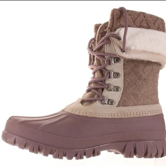 NWB Skechers Windom-Pretty Winter Natural/Purple Snow Boots - Picture 4 of 9